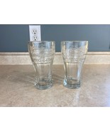 Lot of 2 Gino&#39;s Pizza Embossed 25th Anniversary Clear Glasses - $14.84