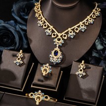 Famous Brand 4PCS Luxury African Jewelry Set For Women Wedding Party Multicolor  - £213.95 GBP