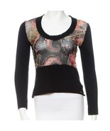 Roberto Cavalli Women&#39;s Black Sweater with Mesh and Beading size M - £117.98 GBP