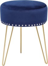 Adeco Metal-Legged Round Ottoman Footrest - £33.52 GBP