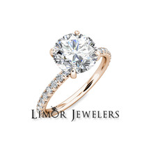 1.60 Carat 14k Solid Rose Gold Diamonds &amp; Forever One Moissanite Engagement Ring - £1,543.06 GBP