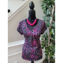 APT 9 Top Women&#39;s Size Large Multicolor V-Neck Polyester Short Sleeves - $24.75