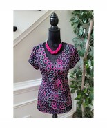 APT 9 Top Women&#39;s Size Large Multicolor V-Neck Polyester Short Sleeves - $34.63 CAD