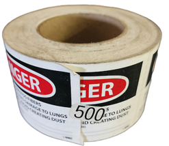 Roll of 500 Hazard Warning Paper Labels - Danger Contains Asbestos w/Generator - £26.06 GBP