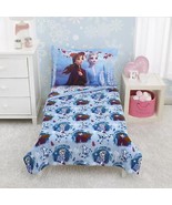 Toddler Blanket Bed Frozen 2 Kids Plush Light Blue Lavender Teal White E... - £24.54 GBP