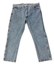 Rustler Jeans By Wrangler Mens 42x30 Blue Denim Straight Leg Retro Work ... - $24.55