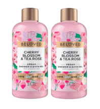 Beloved Mini Shower &amp; Bath Gel Floral Cherry Blossom &amp; Tea Rose 3 fl oz 2 Pack - £8.70 GBP