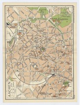 1933 Original Vintage City Map Of Aachen AIX-LA-CHAPELLE / Germany - £17.13 GBP