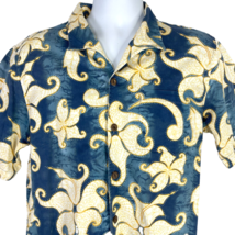 Toes On The Nose Psychedelic Paisley Floral Hawaiian Shirt size M/L Mens 42x27 - £28.49 GBP