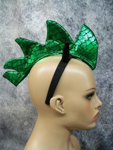 Green Dragon Headband w/ Horns Lizard Godzilla Reptile Fish Medieval Ren... - $244.08 MXN