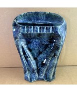 1960s McCoy Art Pottery Blue Green Tulip Ceramic Table Ashtray - £35.47 GBP