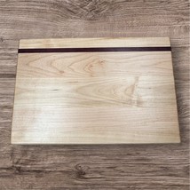 Handcrafted Cutting Board 12x18 Maple and Purple Heart Sleek Modern Rustic - $1,067.35 MXN