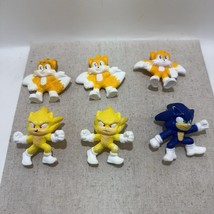 McDonalds Sonic, Super Sonic, and Tails Mini-Figs- 2”, Lot of 6 - $12.00
