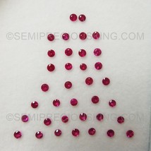 Natural Ruby 2mm Round Facet Cut Carmine Color VVS Clarity Burma/Africa Loose Pr - £3.66 GBP