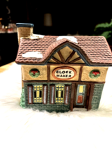 Vintage Lighted Christmas Village Putz House Clock Maker Table Mantle Tree Decor - $19.99