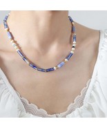 Freshwater Pearl Titanium Steel Geometric Bead Necklace - $63.02 CAD