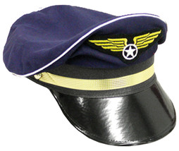 Jacobson Hat Company Pilot Hat Costume Accessory, White/Back/Gold/Multicolor, On - £67.57 GBP