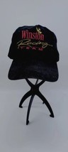 VTG 90s Winston Racing Team Velvet Embroidered Trucker Hat Snapback Retro Cap - £19.77 GBP