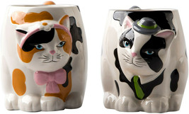 Mr &amp; Mrs Kitty Cat Ceramic 3D Figural Coffee Mug Tea Cup 23 oz - £28.48 GBP