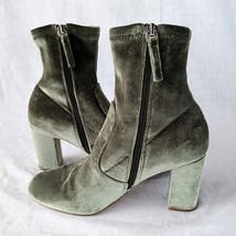 Steve Madden Women Avenue Ankle Boots Shoes Size 8 Olive Velvet Zipper 04430 - £21.26 GBP