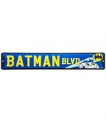 Batman Blvd Superhero Metal Embossed Sign Bright Colors  FREE SHIPPING N... - £16.22 GBP