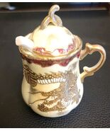 Antique Nippon SNB Moriage Hand Painted Gold Dragon Porcelain Sugar Bowl - $49.50