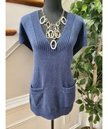 Gap Women&#39;s Blue 100% Cotton V-Neck Sleeveless Supersoft Knit Sweater Si... - £35.25 GBP