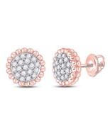 0.25 Cttw Round Diamond Earrings Stud 10k Rose Gold Screw Back - $610.08 CAD