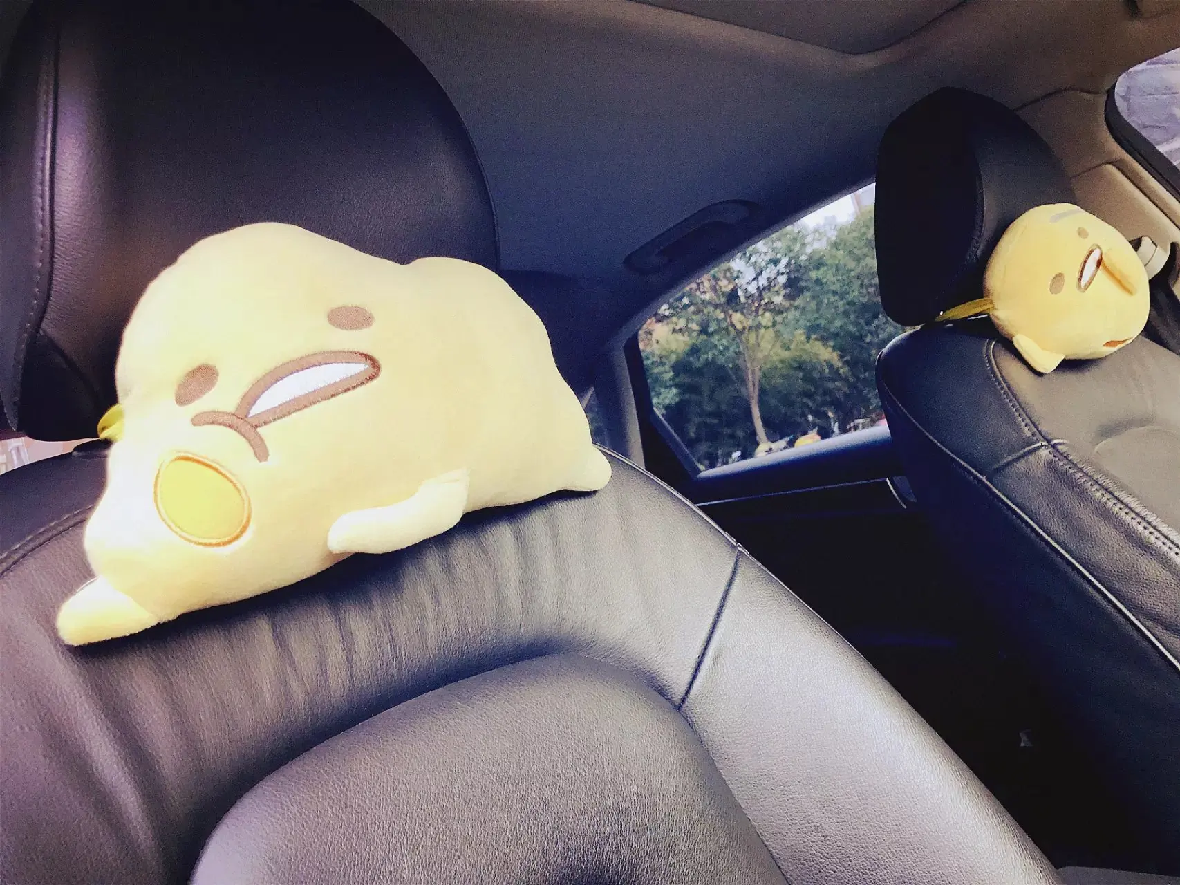 Play Universal Car Pillow Plush Play Cute yolk man Safety chair rest  Accessorie - £39.91 GBP