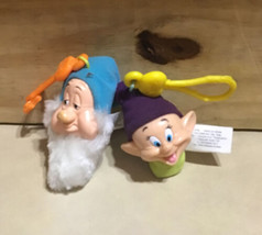 Snow White McDonald’s Happy Meal Toys 1992 Happy Dopey &amp; Doc Backpack Clip - $8.34