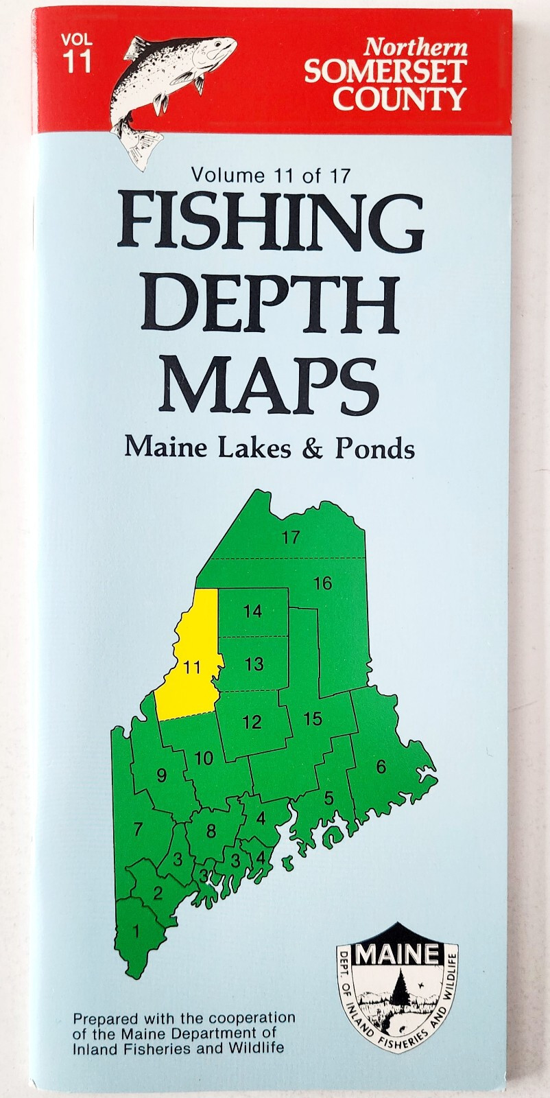 1998 Fishing Depth Maps Booklet Maine Lakes Ponds Somerset County PB Vol 11 F1 Item image 2