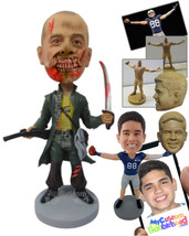 Personalized Bobblehead Dangerous Zombie Holding A Knife And Gun - Super Heroes  - £73.18 GBP