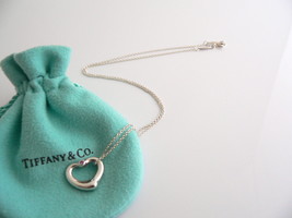Tiffany &amp; Co Peretti Pink Sapphire Open Heart Necklace Pendant 18.5 Inch... - $398.00