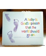Child Footprints Print 8x10&quot; Colorful Quote by Sandburg - £8.20 GBP