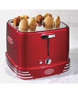 Red Retro Toaster Kitchen 4-Slot Hot Dogs And Buns Pop-Up Toaster Counte... - $62.31