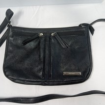Nine West Shoulder Bag Black Zipper Inside Pockets Small Biker Purse Zip... - $17.75