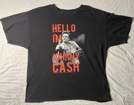 Johnny Cash T Shirt Men’s Size 2X Black Hello I’m Middle Finger Short Sl... - $12.00