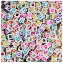 BeadTin Letter G White Opaque 6mm Cube Alphabet Beads - Colors (80pcs) - $2.09