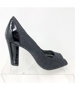 Andrew Geller Womens Charcoal Textile, Peep Toe Heels, Size 7 Rockabilly... - $550.92 MXN