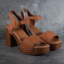 CHOCOLAT BLU Made In Italy Leather Holand Heeled Sandals Brown Size US 1... - $2,351.54 MXN
