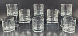 8 Anchor Hocking Tartan Manchester Clear Old Fashioned Set Cut Drinking Bar Lot - $59.07