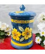 Italian Zucchero Sicillian Painted Pottery Kitchen Canister La Vietrese ... - $33.15 CAD