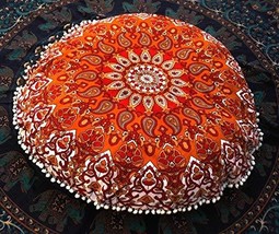 Traditional Jaipur Star Mandala Floor Cushions with Filler, Decorative Throw Pil - £41.93 GBP
