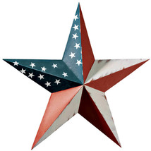 American Barn Star Patriotic Plaque Outdoor Metal Wall Yard Art Red White Blue - £36.16 GBP