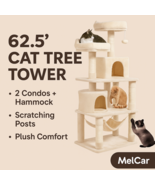 62.5&quot; Multi-Level Cat Tree Tower w/ 2 Condos, Hammock &amp; Scratching Posts... - $1,653.46 MXN