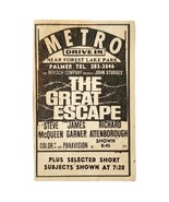 1963 Metro Drive In The Great Escape Movie Advertisement Steve McQueen F... - €17,14 EUR