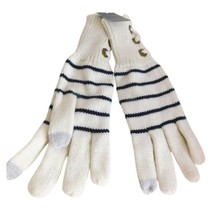 Lauren Ralph Lauren Womens Touch Gloves Lace Up Ivory Navy Stripe One Si... - $18.80