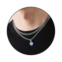 Necklace for Men Boys, Stainless Steel Cuban Eye - $47.83