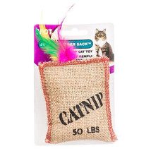 Jute and Feather Catnip Sack with Scratchable Texture - Interactive Cat Toy - £3.82 GBP+