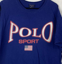 Vintage Ralph Lauren Polo T Shirt Spell Out Sport Flag XL 90s Stadium Hi Tech - £70.78 GBP